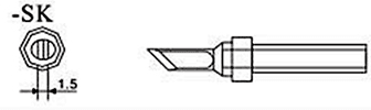 200-SK刀型西安烙铁头尺寸图